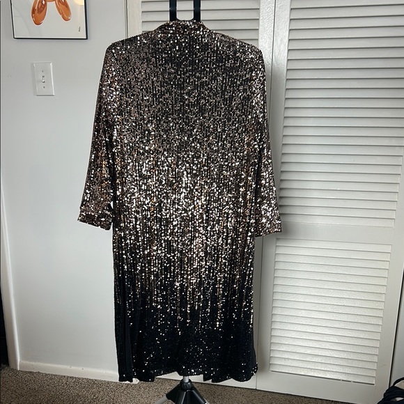 BB Dakota Black and Gold Sequin Jacket - Picture 2 of 5